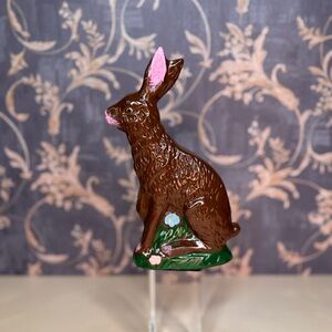 Vintage Estate Faux Chocolate Easter Bunny Figurine